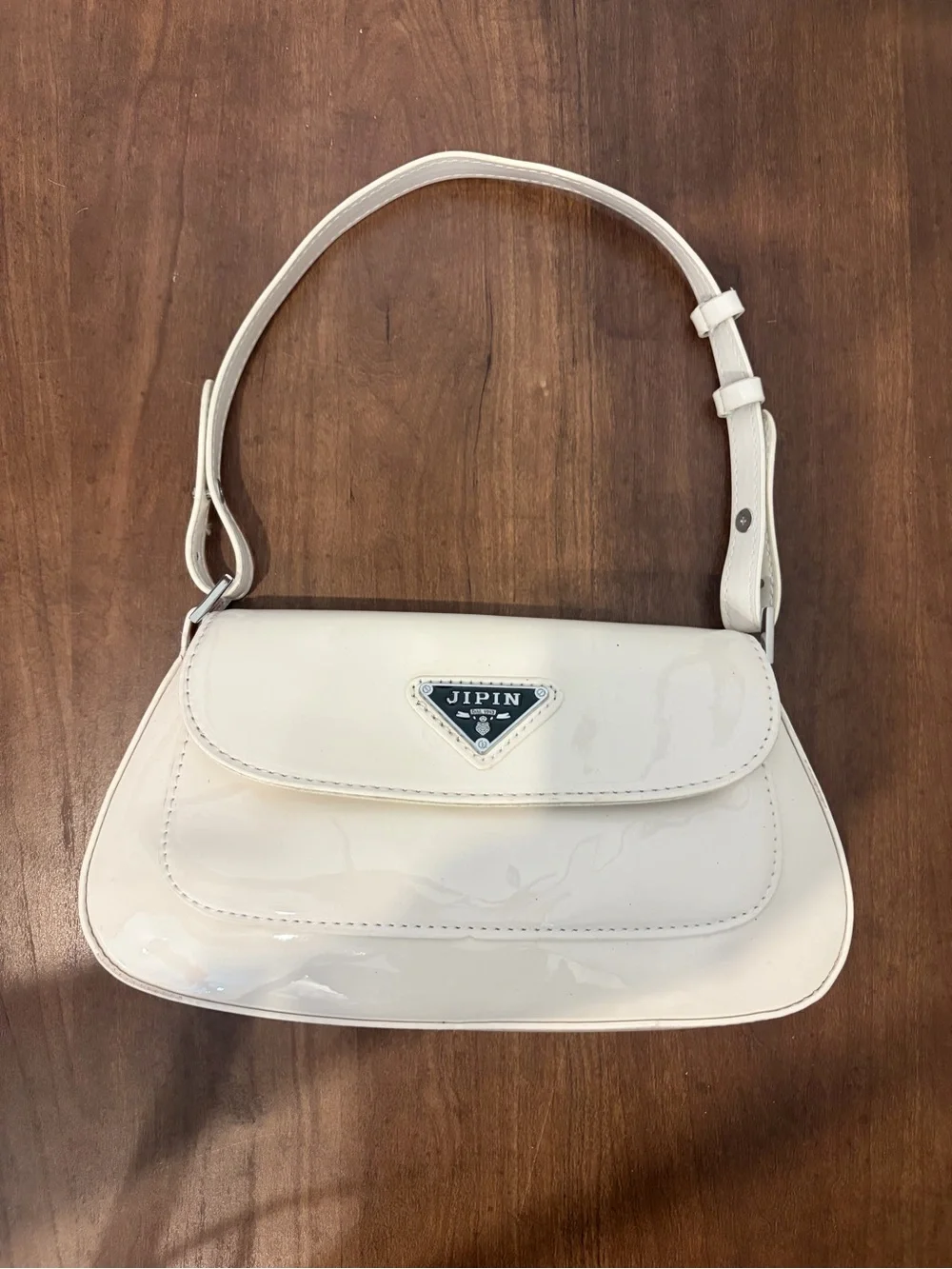 White Patent Shoulder Bag